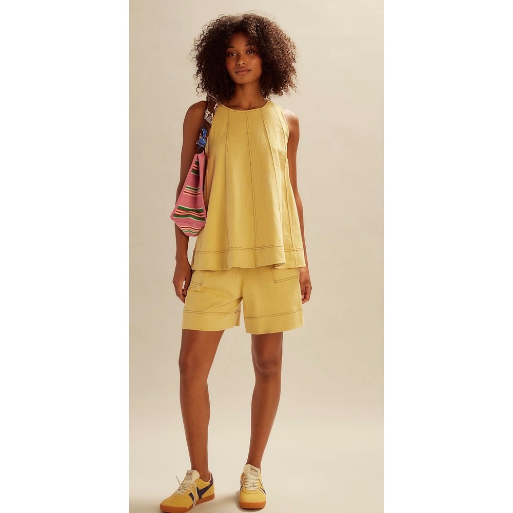 Free People FP Beach Strada Set Contrast Stitch Tank and Shorts Set XS - Picture 10 of 11